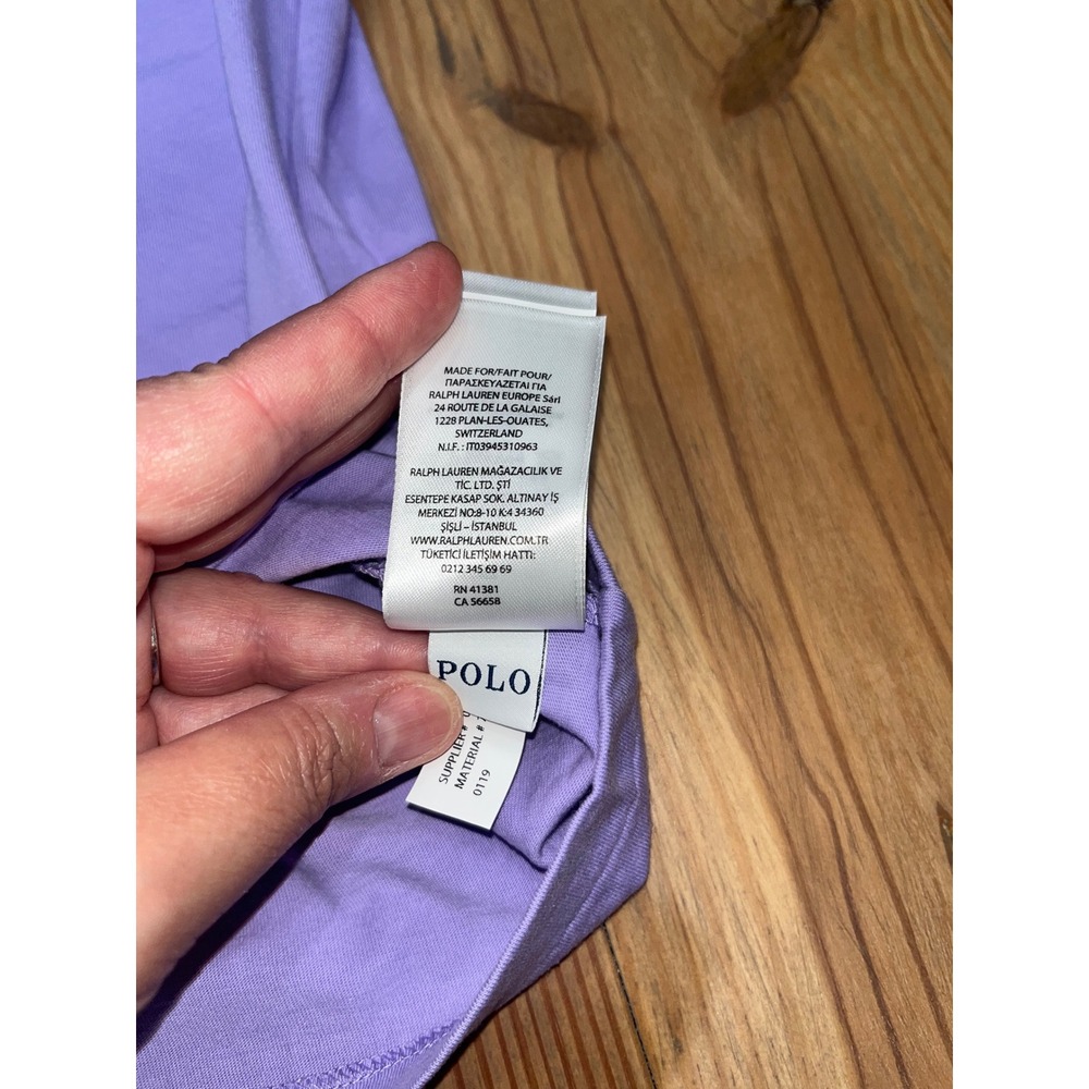 Polo Ralph Lauren Mens V-Neck T-Shirt Purple Short Sleeve Cotton Small - Picture 7 of 9